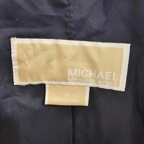 Michael Kors Checkered Trench Coat in Purple and Gray - Picture 5 of 6